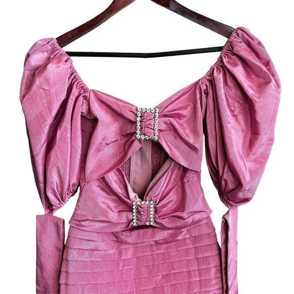 For Love & Lemons Dress Size XS Mauve Pink mini party rhinestone BARBIECORE - Picture 3 of 8